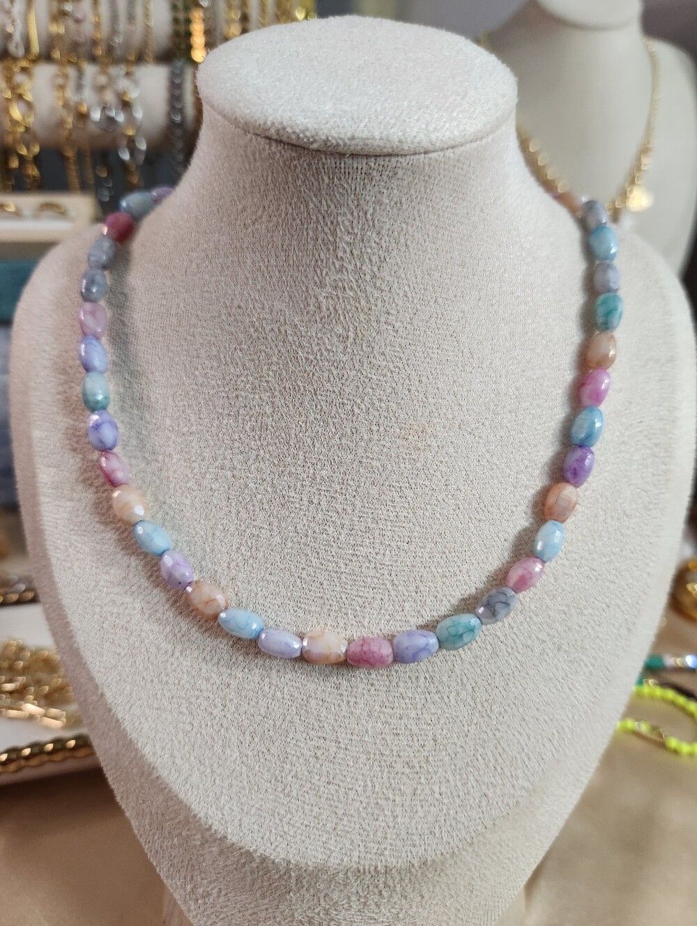 Cotton Candy Beaded Necklace